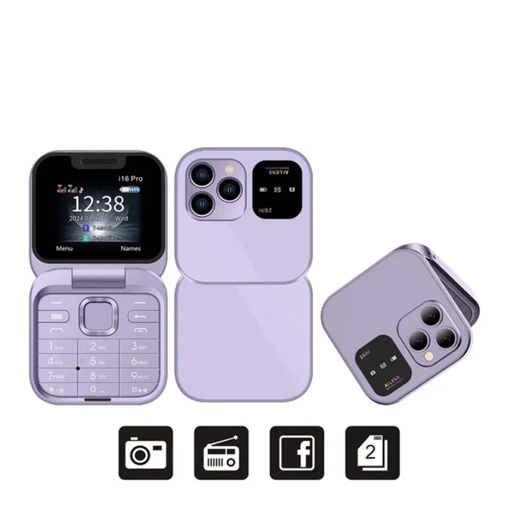 Mini teléfono móvil plegable Zonxpres