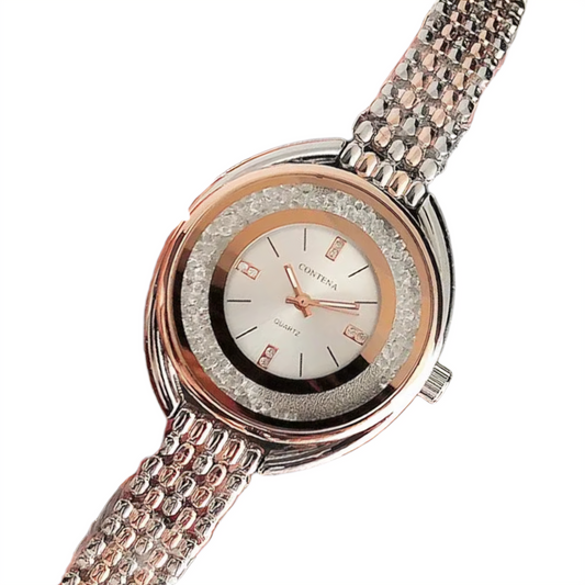 Reloj de acero inoxidable con diamantes Zonxpres