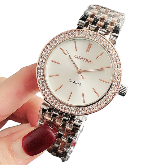 Reloj de cuarzo con diamantes Zonxpres