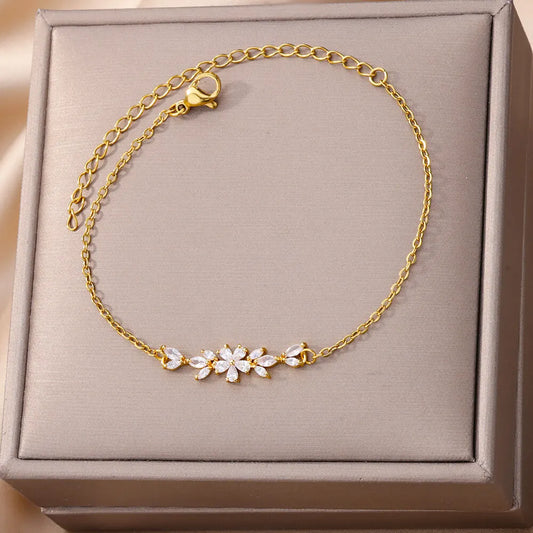 Pulsera de flores elegante Zonxpres